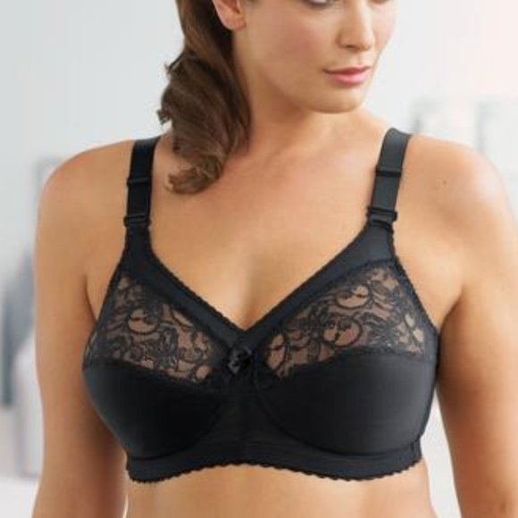 Glamorise 42F MAGIC LIFT Bra (CONVERTIBLE-STRAPS) Wireless SMOOTH-STRETCH BLACK - Picture 2 of 13